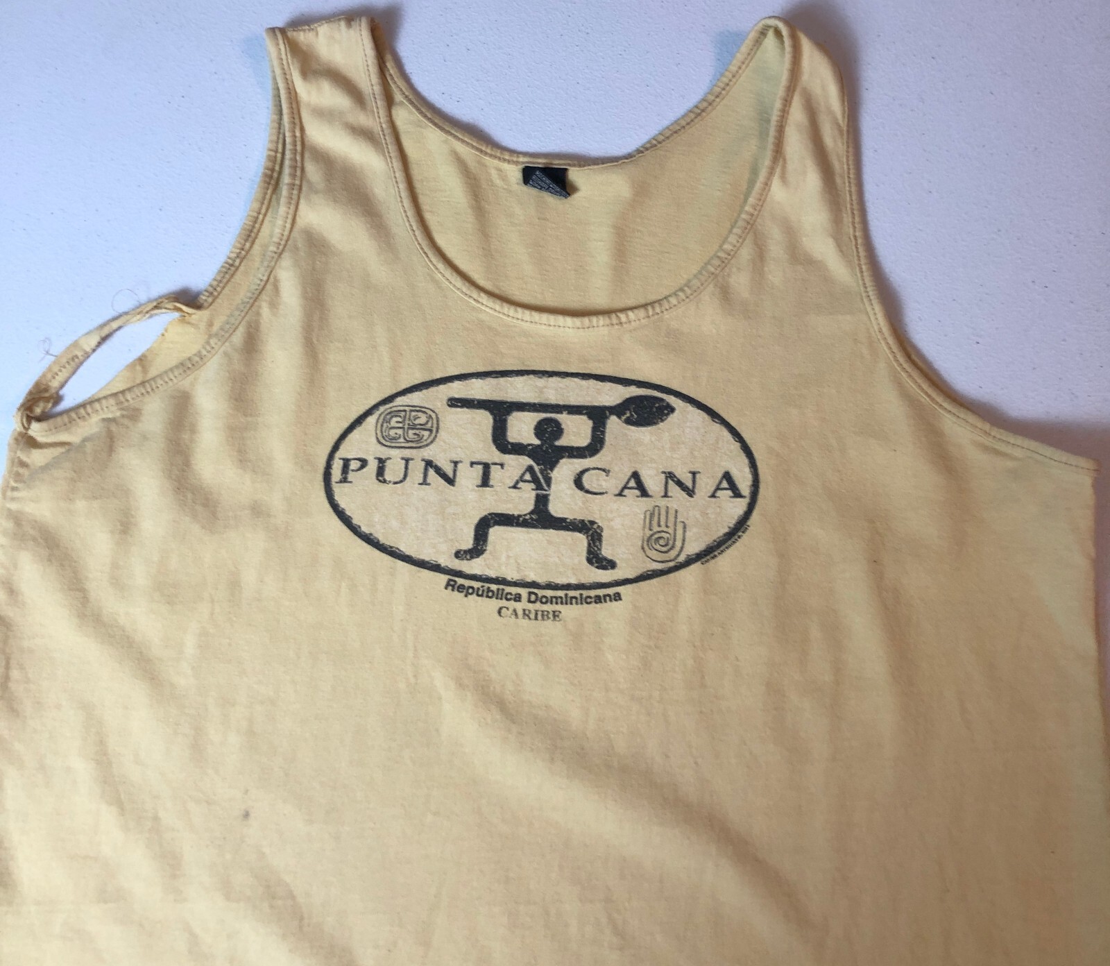 vtg Punta Cana Tank Top Shirt XL Dominican Republic Thrashed Muscle 2001 gallery