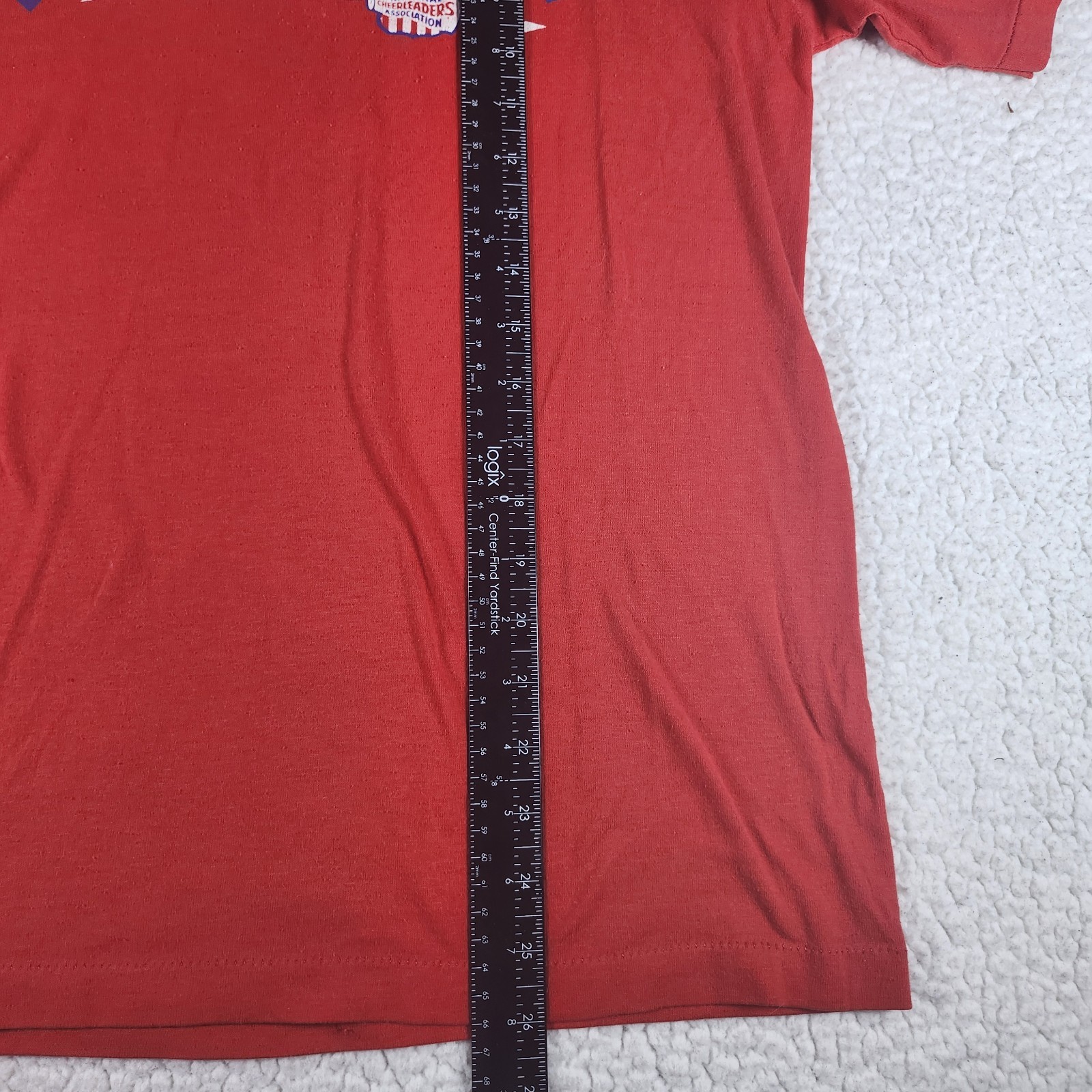 Vintage NCA Cheerleader T Shirt Red USA National Cheerleaders Assoc Russell M gallery