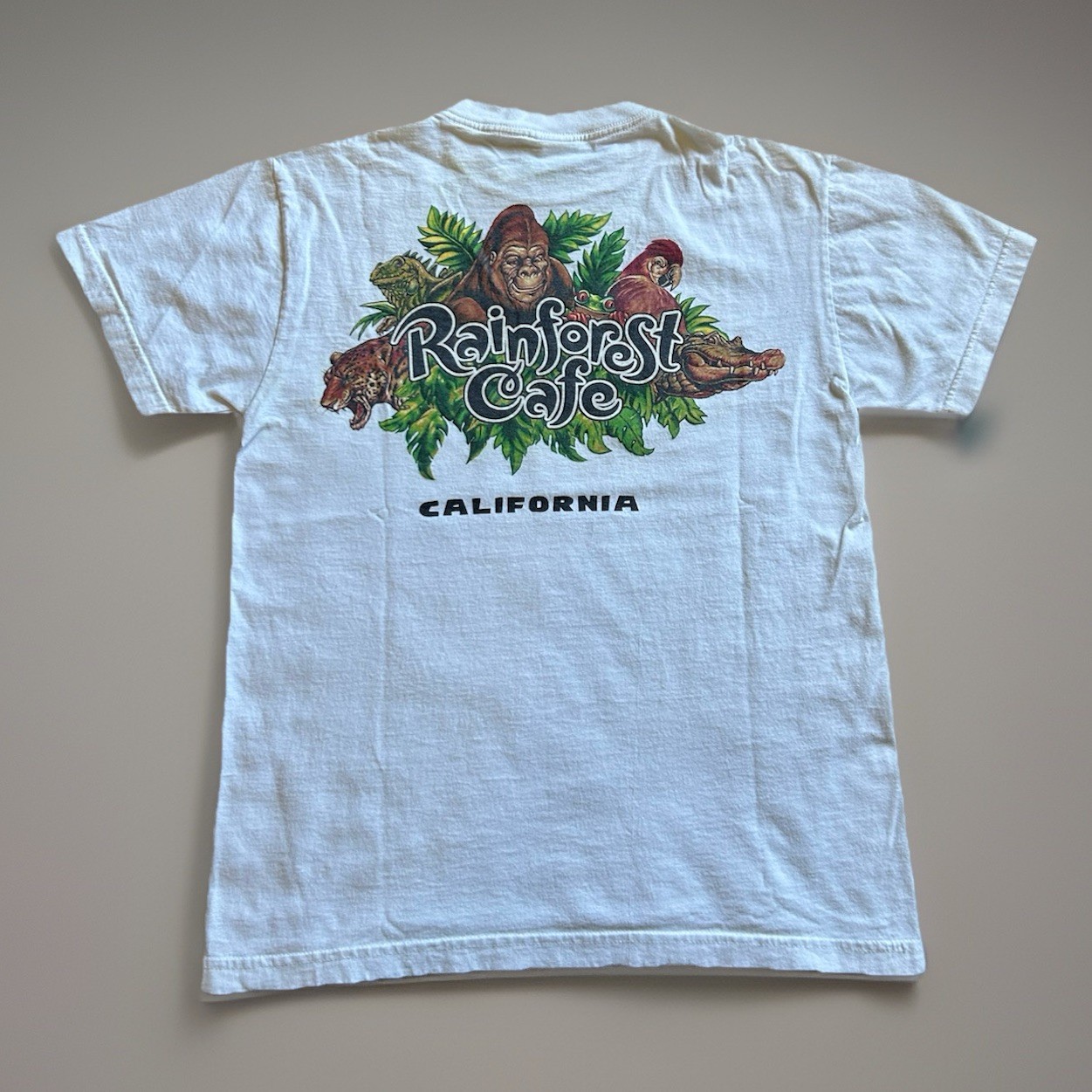 Vintage Rainforest Cafe California Frog Graphic Souvenir Shirt Medium White