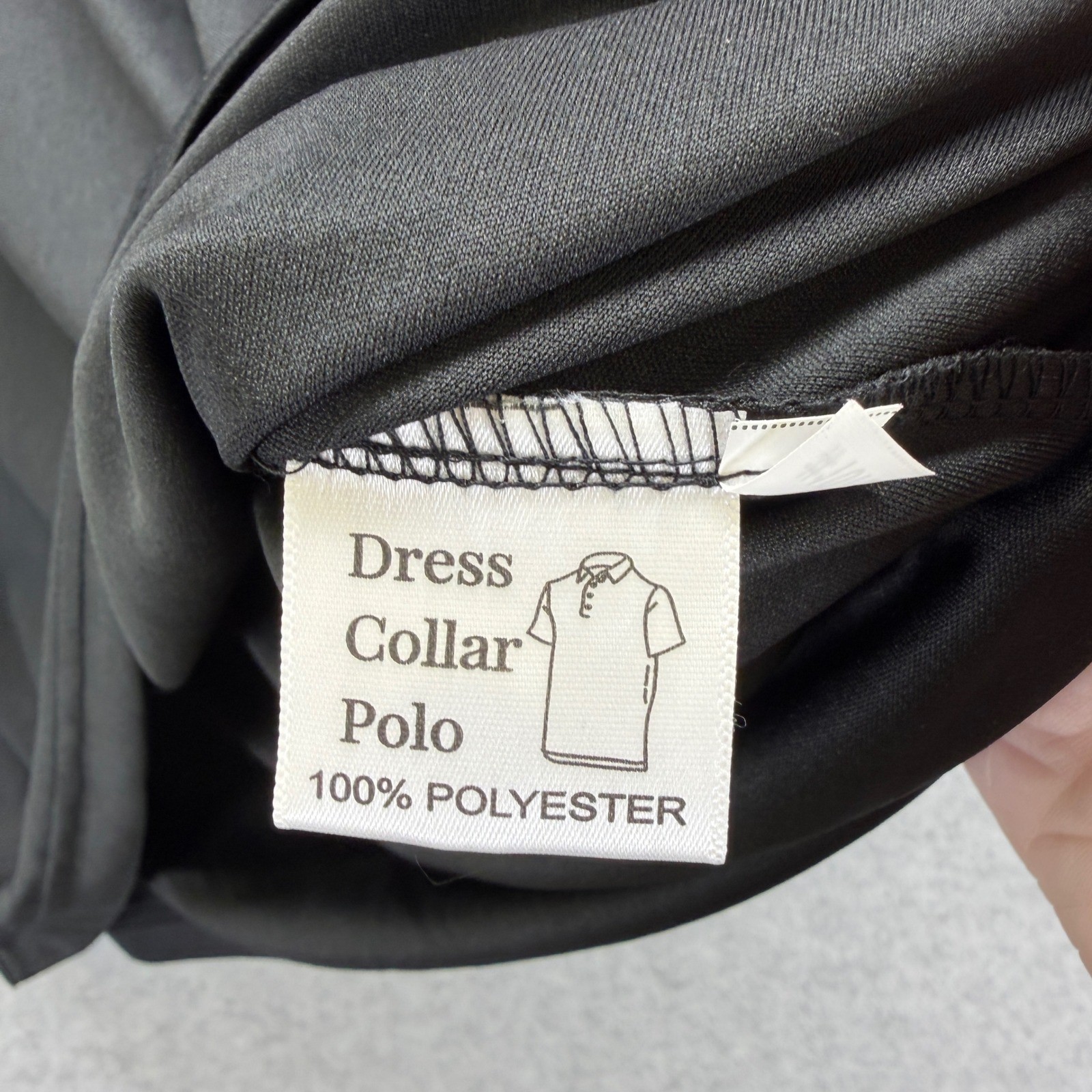 Collars & Co Dress Collar Polo Shirt Mens Small Black Performance Stretch gallery