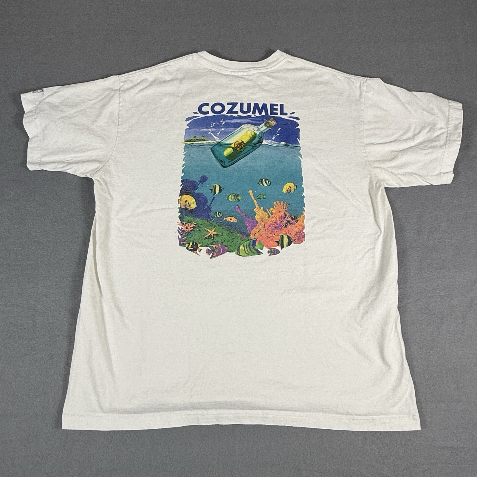 Vintage Hard Rock Cafe Cozumel Mexico T-Shirt White Coral Reef Fish OCEAN XL gallery