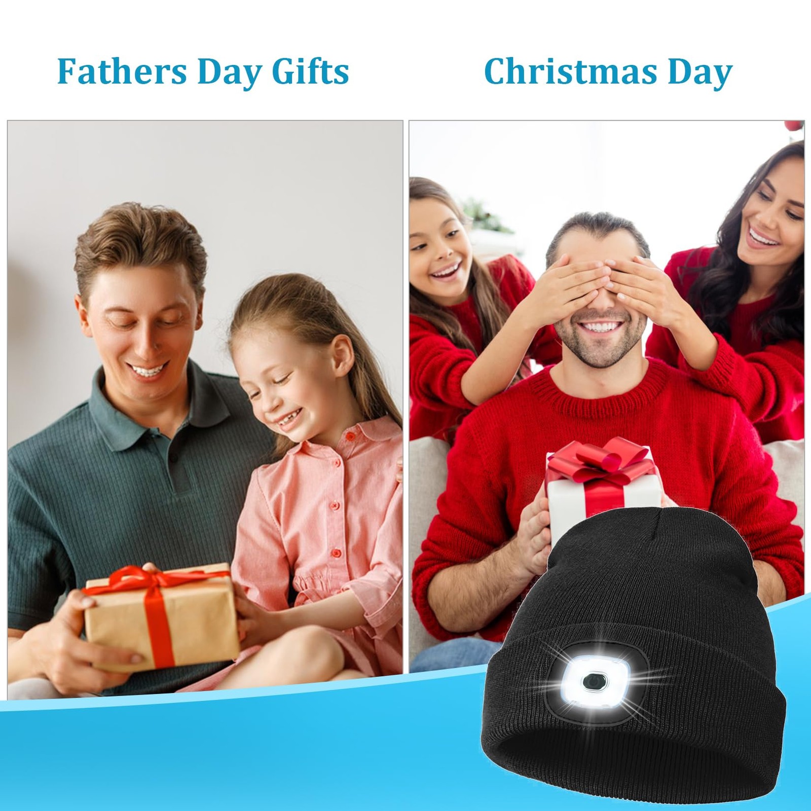 Fathers Day Dad Gifts for Men: USB Rechargeable Unisex Beanie Knit Cap with L... gallery
