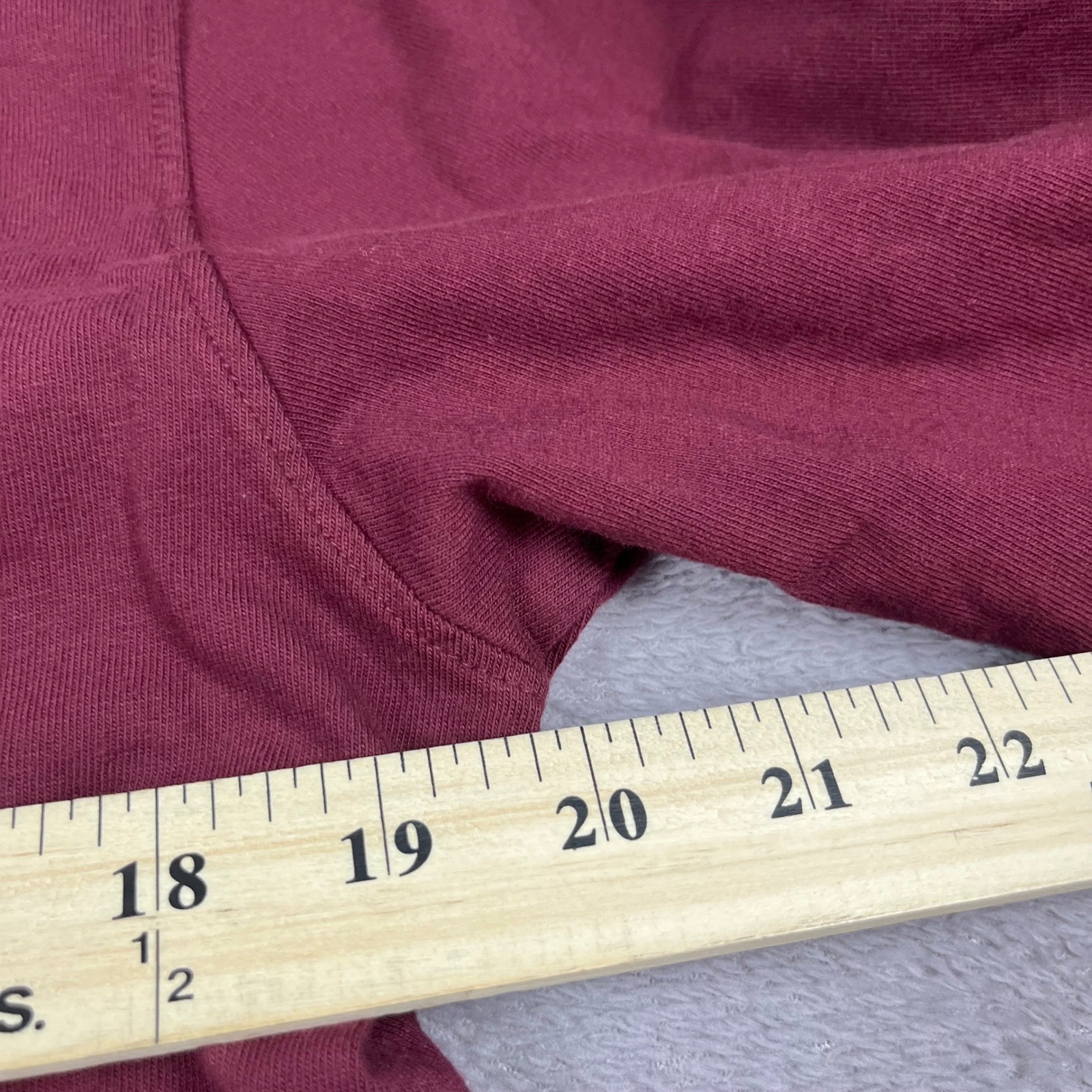 American Giant Mens Long Sleeve Pocket T-Shirt Burgundy Maroon Cotton Size S USA gallery
