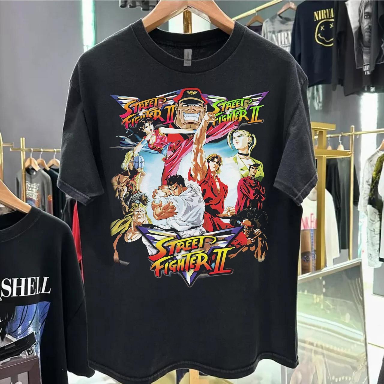 Street Fighter II 90s Retro style Black T shirt Men Women Remake tee NH25533 gallery