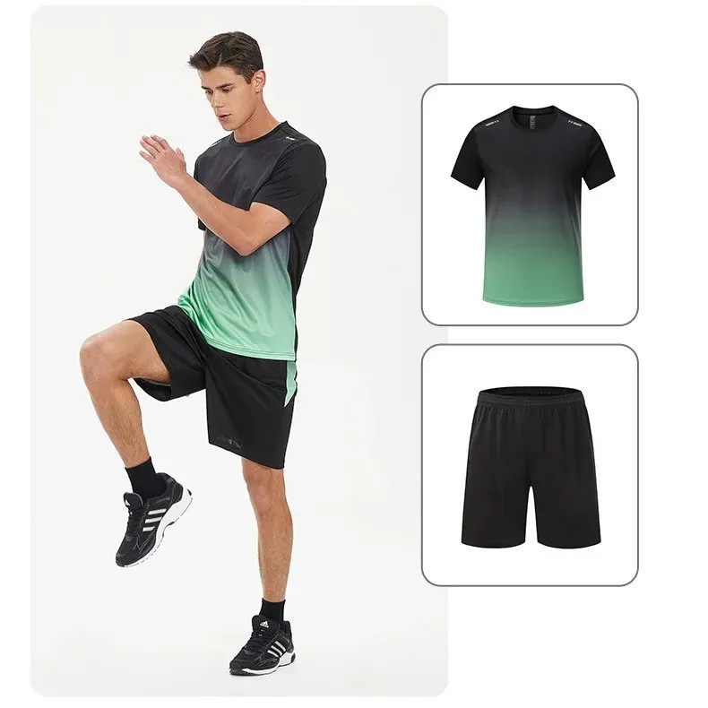 2025 Summer New Men's Set Casual T-shirt Short Sleeve Shorts Sports and Leisure gallery