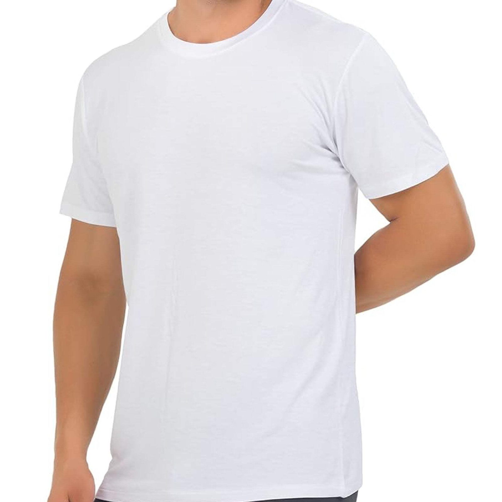 Premium T-Shirts for Men Rayon Made from Bamboo Crewneck Undershirt Tees Moistur gallery