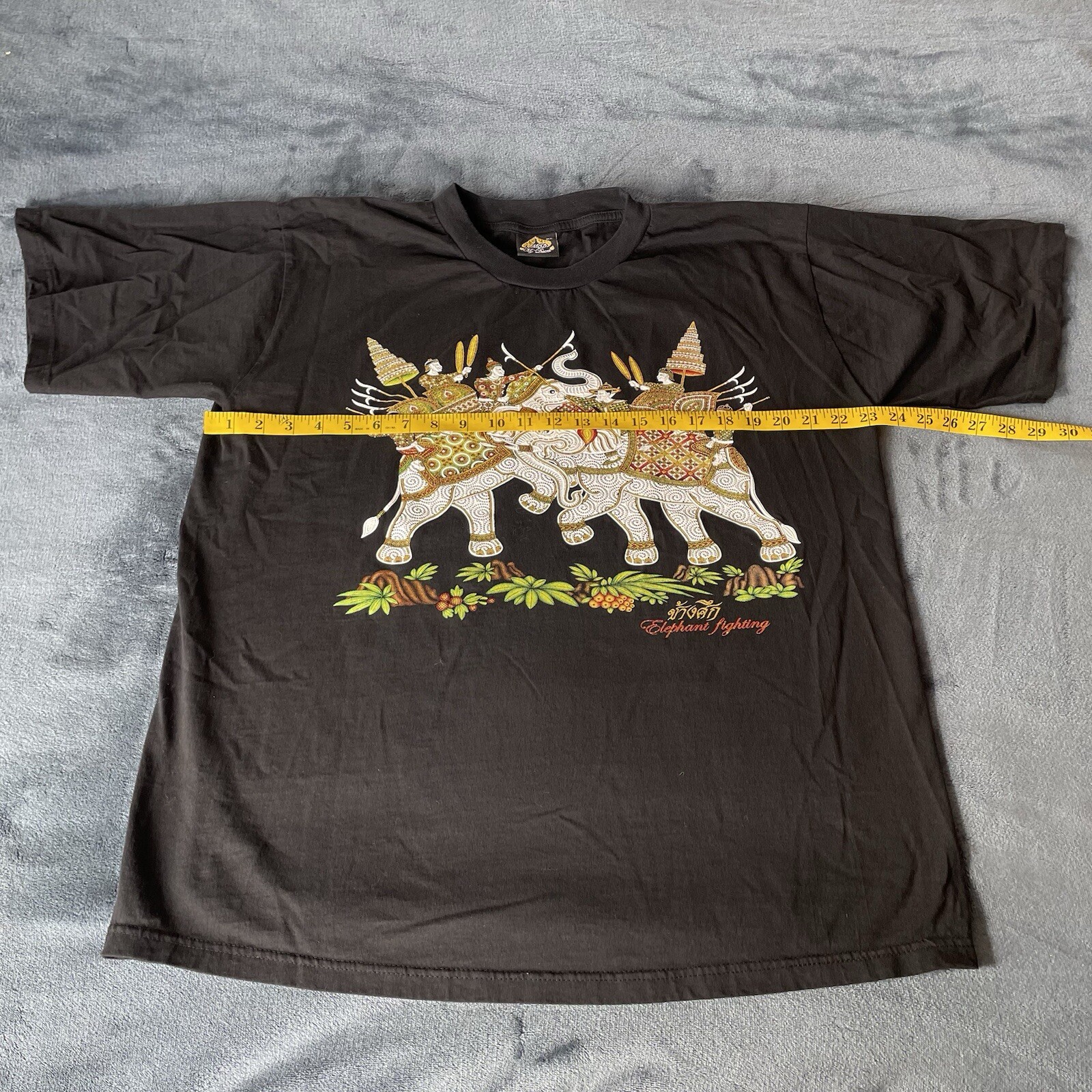 My Dream Thailand Elephant Fighting Short Sleeve Black Logo T-Shirt XL gallery
