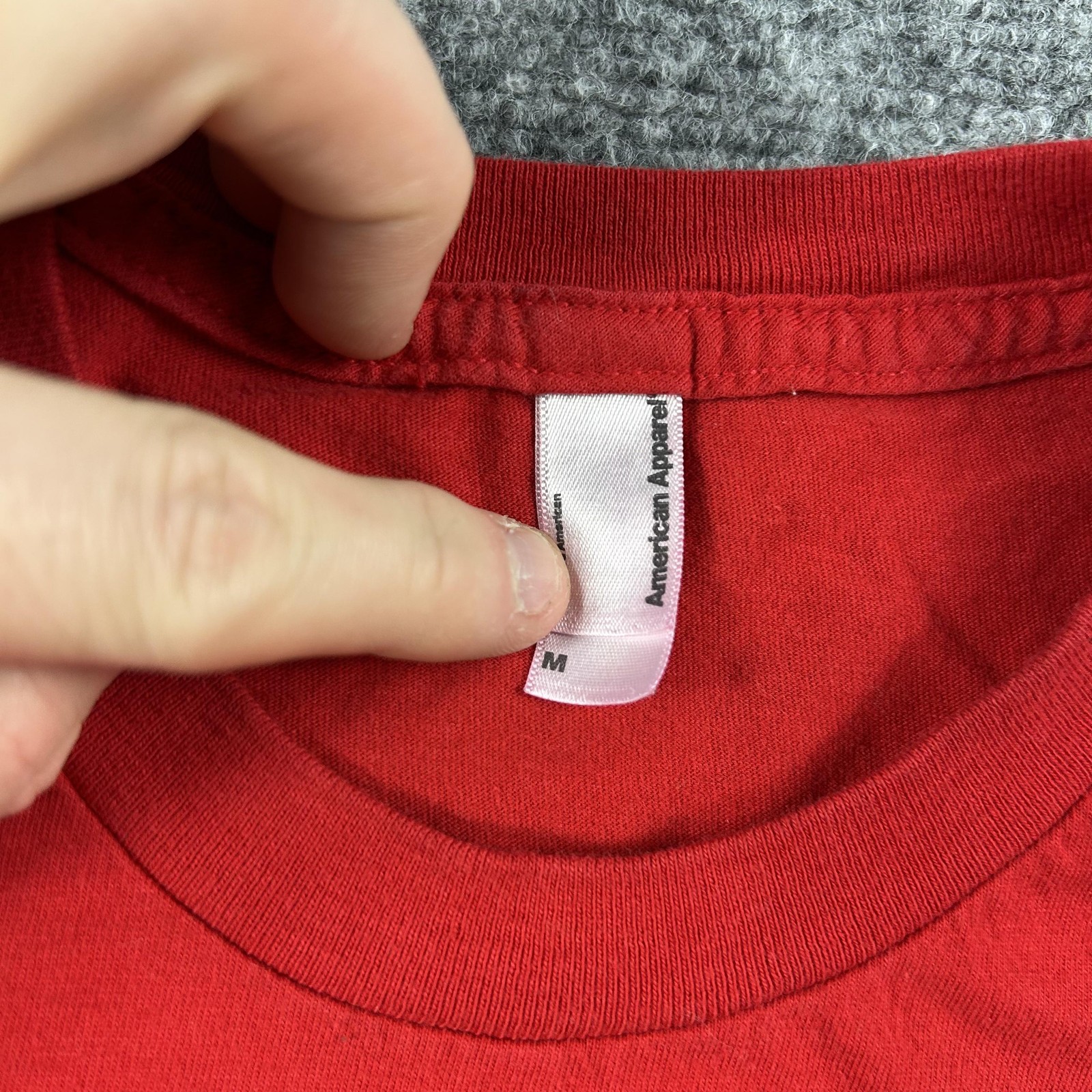 Apple Employee IMac Shirt Mens Medium Red Graphic Logo Tee American Apparel Mac gallery
