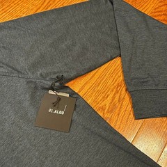 New 01.ALGO Performance Henley Long Sleeve Shirt Mens Medium Blue Stretch Casual
