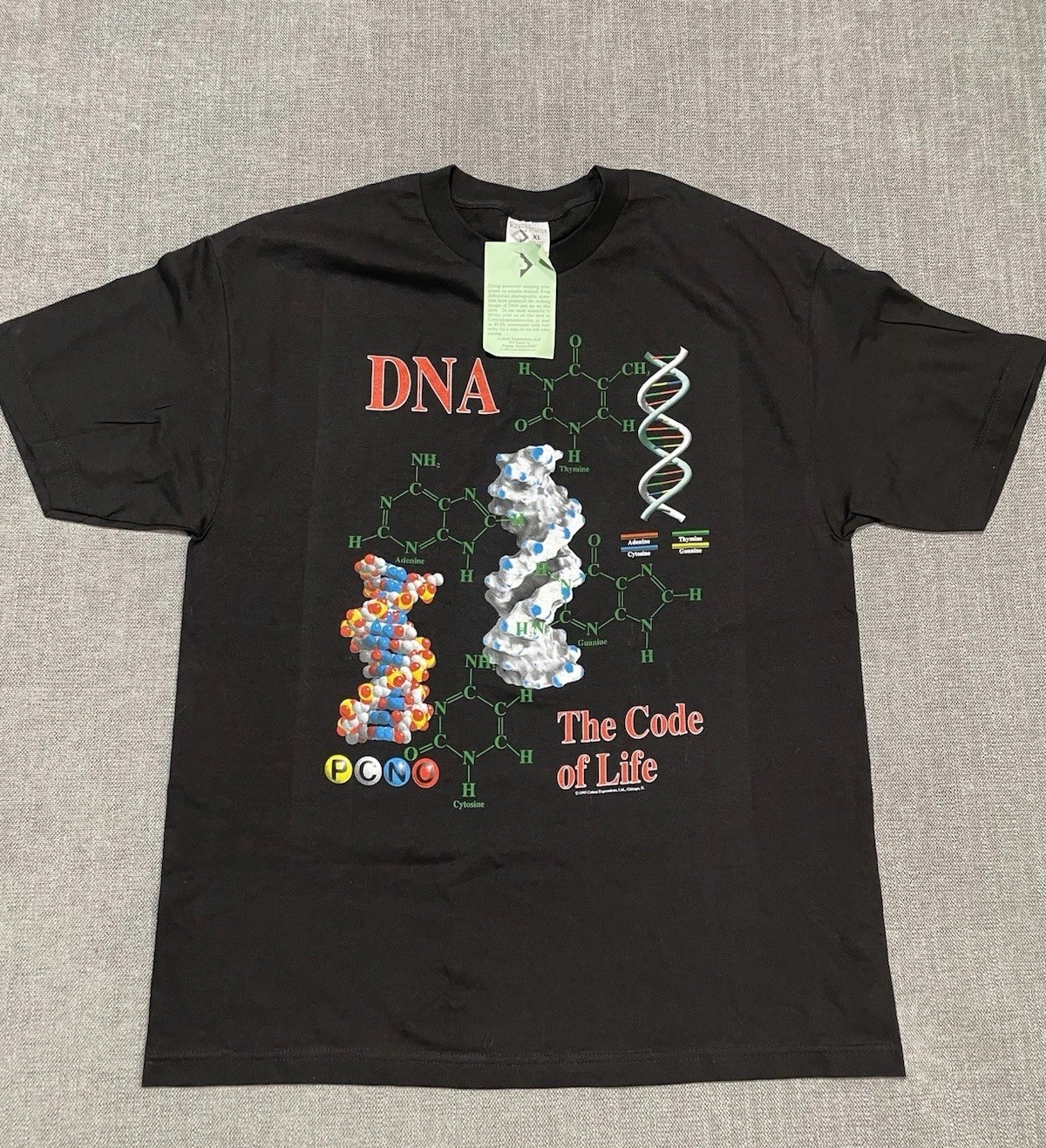 Vintage NEW W/ TAGS – DNA The Code Of Life Shirt Mens XL Black Science 90s US