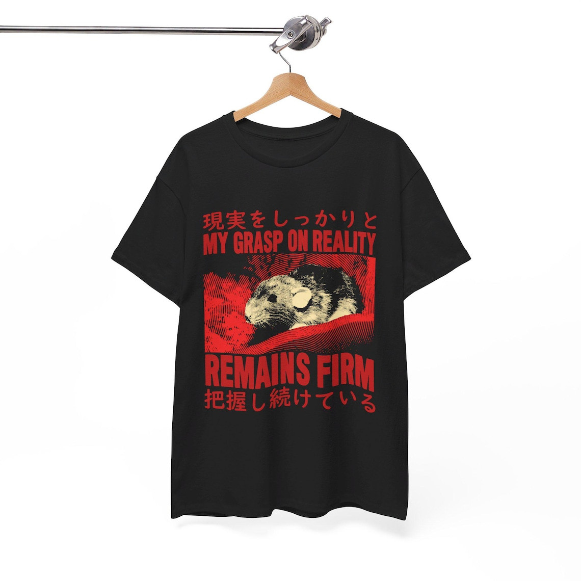 My Grasp on Reality Remains Firm Rat T-Shirt, Unisex tee gallery