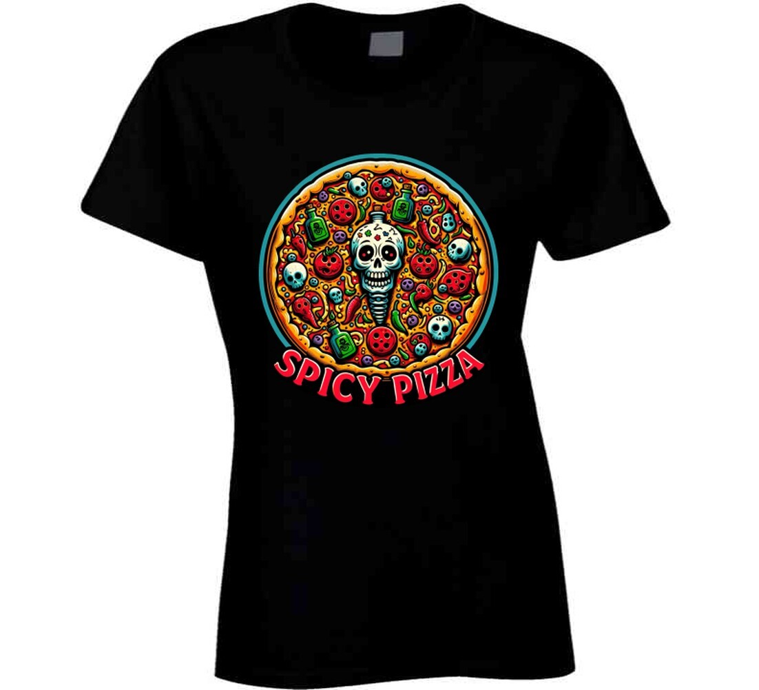 Spicy Pizza Funny Food Logo T Shirt gallery
