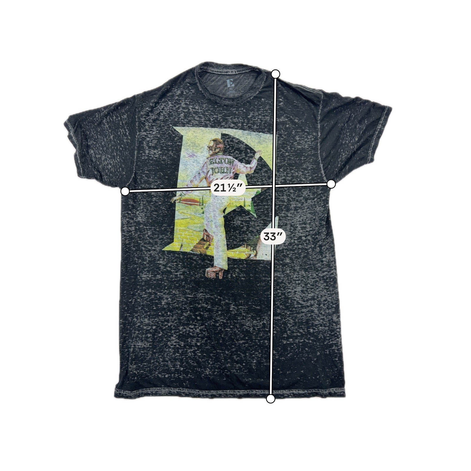 Elton John Farewell Yellow Brick Road Tour 2019 Burnout Graphic T-Shirt XL Sheer gallery