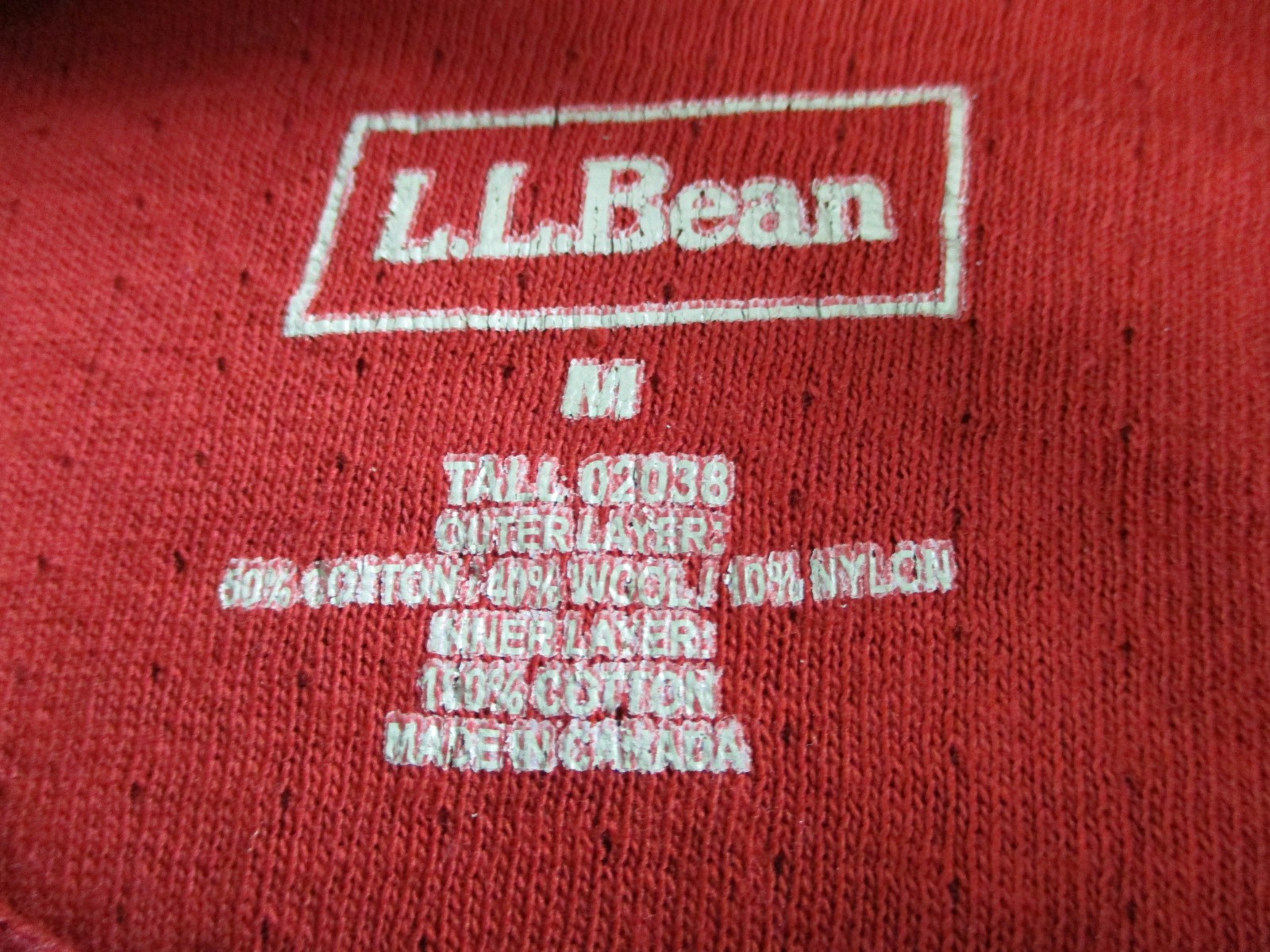LL Bean Shirt Mens Medium Tall Red River Driver Henley Wool Blend Long Sleeve gallery