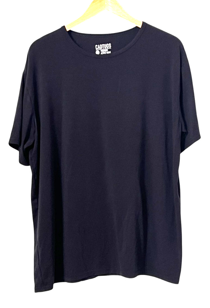 CADTUOS Men’s L Black Bamboo Blend Activewear T-Shirt Soft Stretch Athletic Tee
