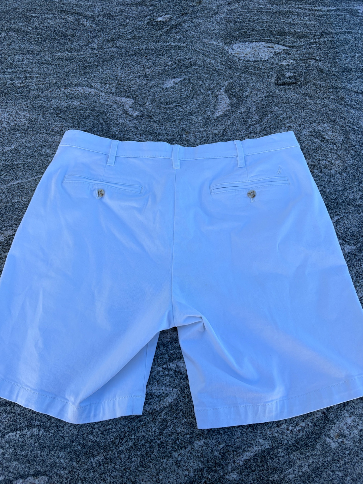 Vintage White Cotton Mid-Thigh Shorts Unisex Casual gallery