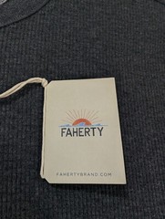 Faherty Thermal Surplus Crew Neck Waffle Knit Shirt Men`s Size S Organic