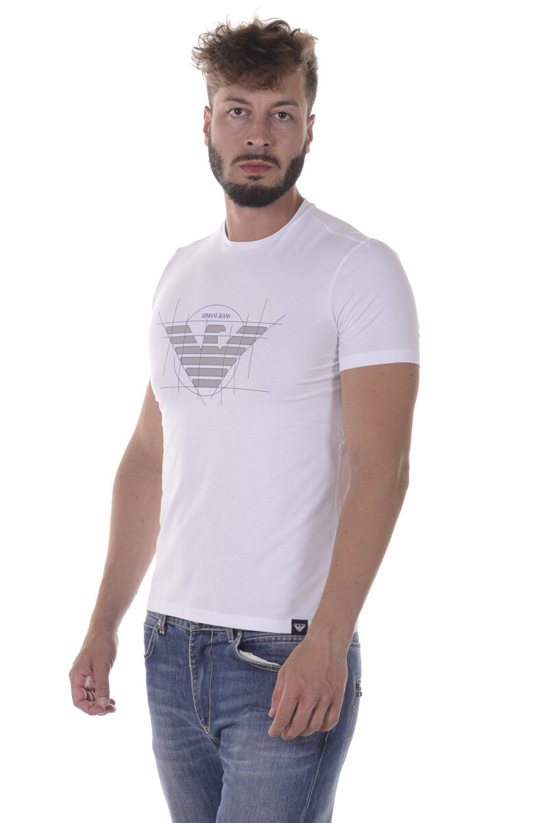 Armani Jeans AJ T-Shirt Sweatshirt Man White 6Y6T126J0AZ 1100 Sz M MAKE OFFER gallery