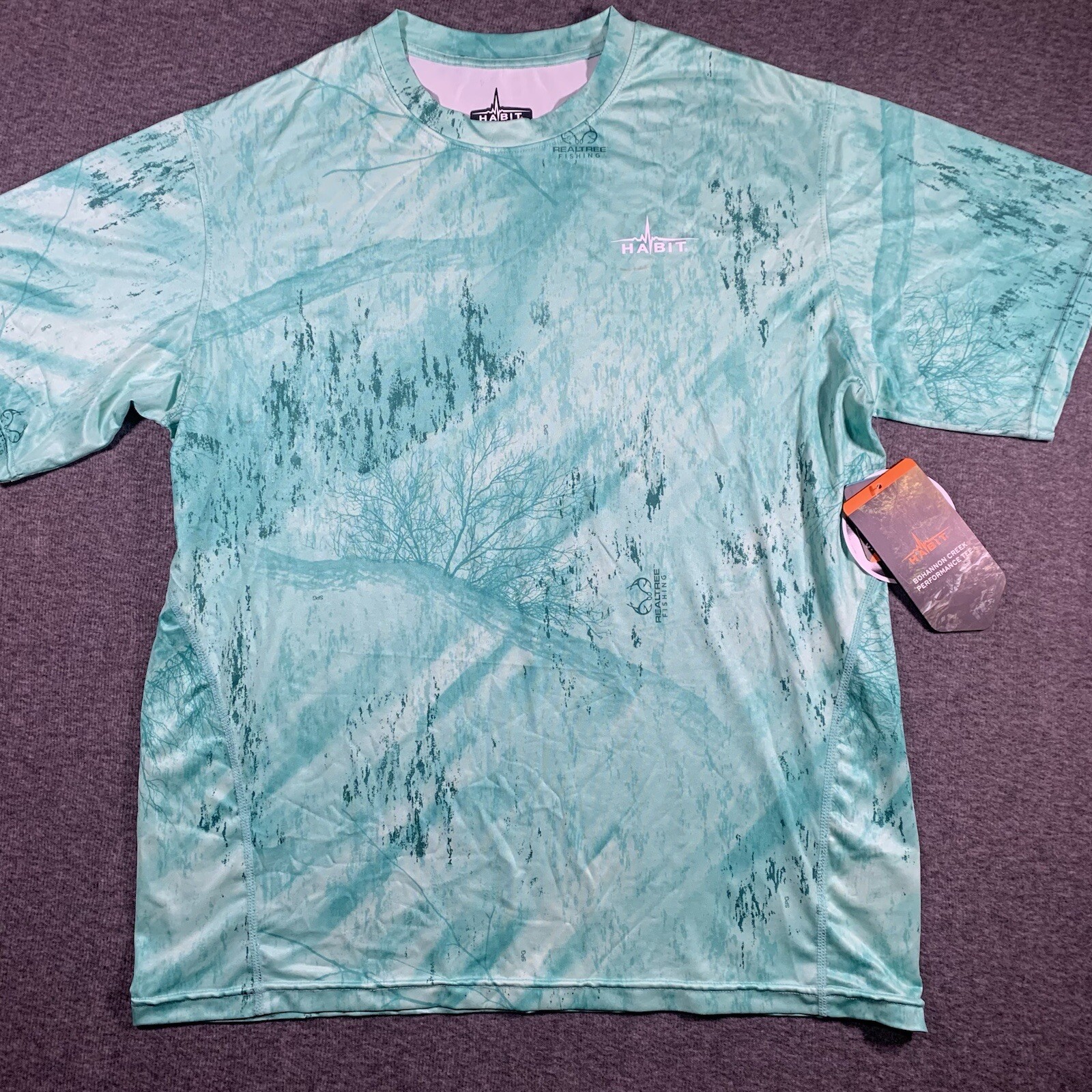 Habit Fishing Shirt Men's Medium Shockwave Green Short Sleeve Realtree NWT gallery
