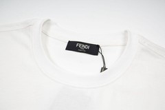 Fendi Men’s white round-neck short-sleeved shirt size 48
