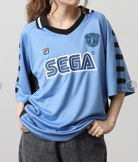 FILA x SEGA Short-Sleeve T-Shirt BLUE L Japan NEW gallery