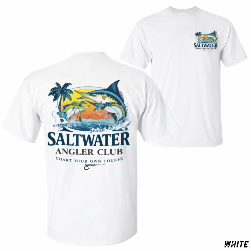 Saltwater Fishing T-Shirt Ocean Angler Club Graphic Tee Coastal Fisherman Gift gallery