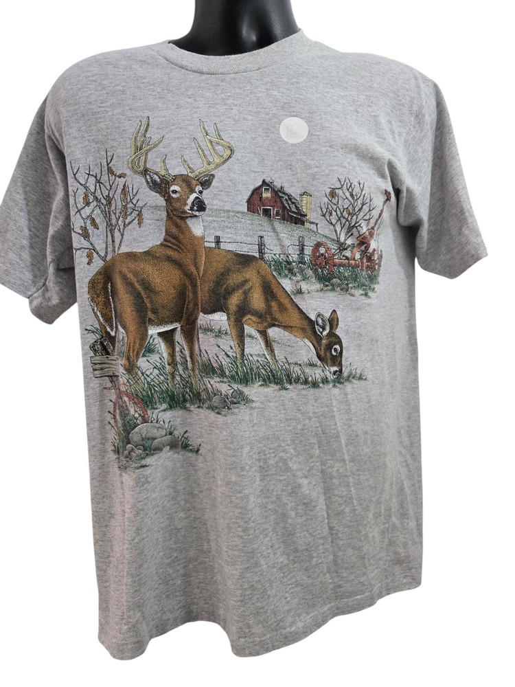 Vintage Cotton Grove Designs Whitetail Deer T-Shirt – Made in USA – Size M