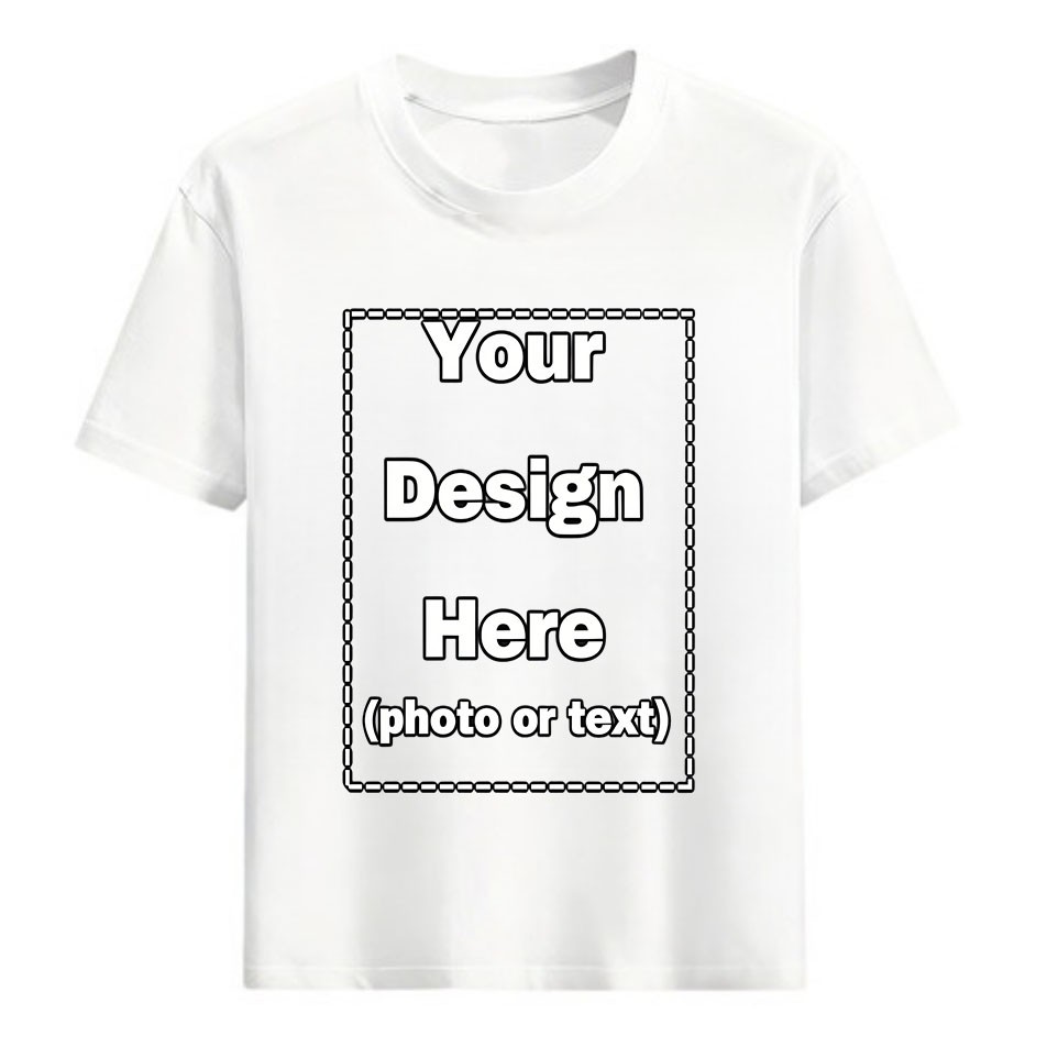 Print Your Photo Text Logo Custom DIY Cotton Tee Personalized Unisex Soft Top gallery