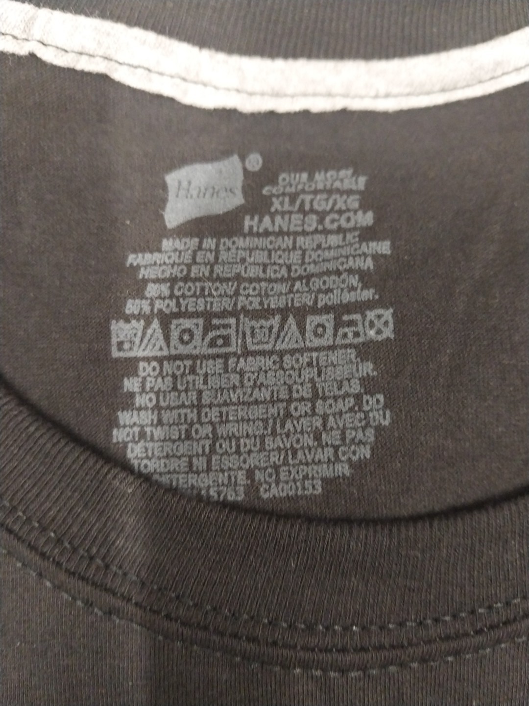Hanes Black Layflat Collar Tagless Crew Neck T-Shirts 4 Pack Size XL gallery