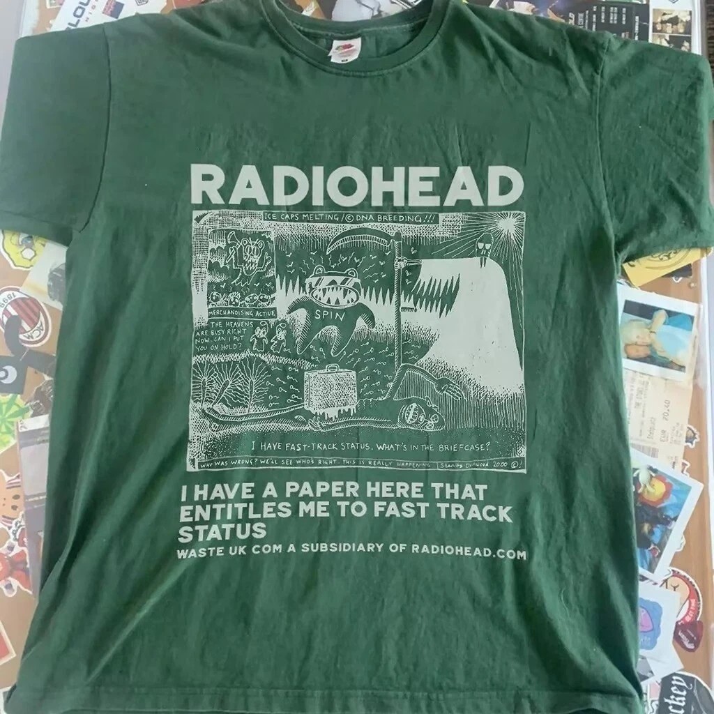 Radiohead band Ok Computer albums 90s Green T shirt Reprint S-5XL gallery