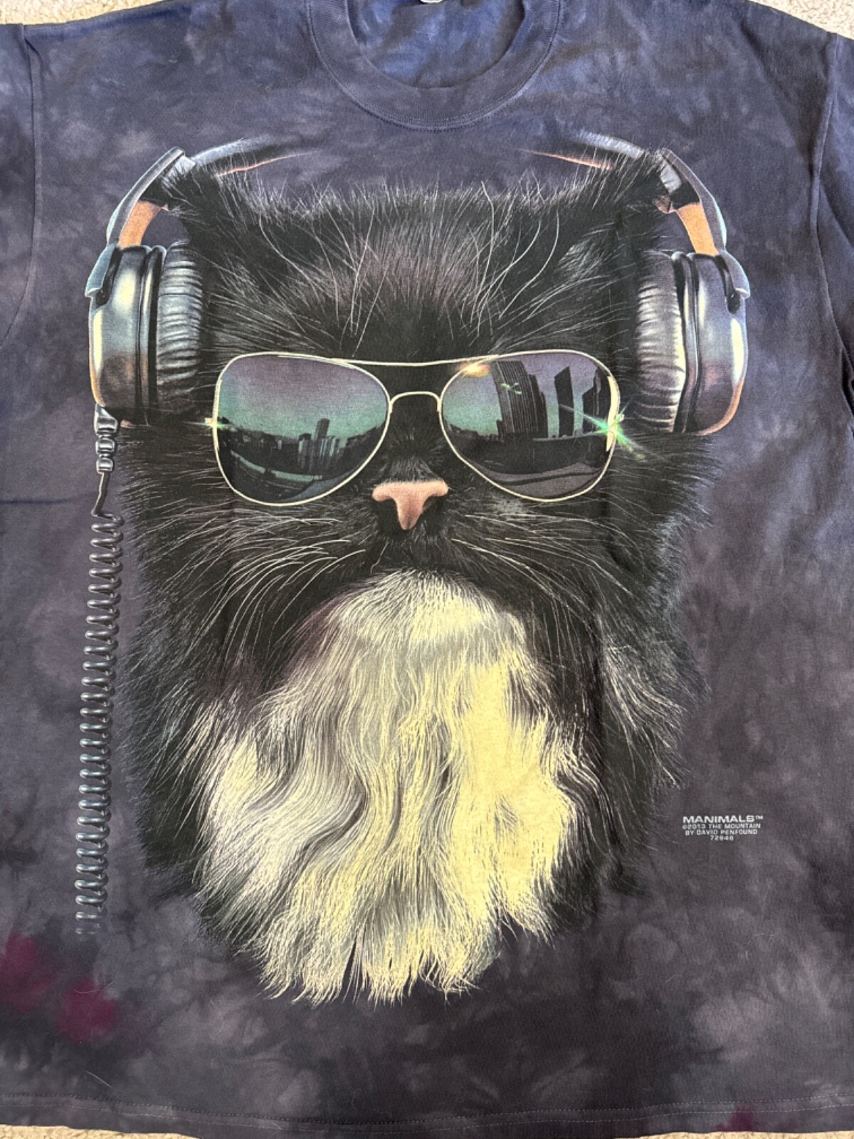 The Mountain "Disco Cat" 2013 Dead Stock Brand New Tie-Dye Shirt Mens Sizes gallery