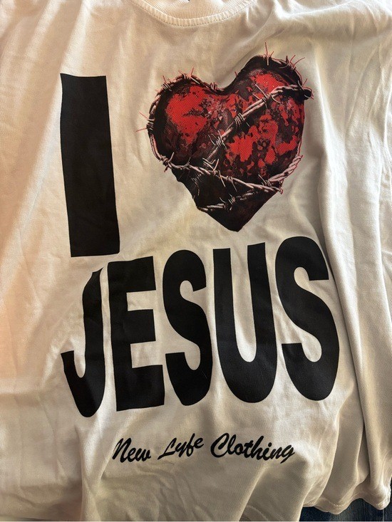 NEW I Heart Jesus T-shirt by New Lyfe Clothing Size Large NWT 100% Combed Cotton gallery