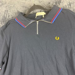 Fred Perry Men’s Black & Blue Twin Tipped Dress Polo M3600 Preppy Size 2xl