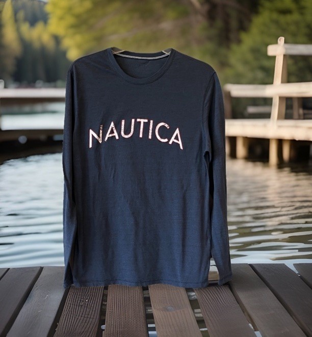 Nautica Navy Blue Lightweight Long Sleeve Shirt Men’s Medium gallery
