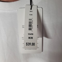 NWT Pima Cotton Projek Raw Plain White T Men’s Medium