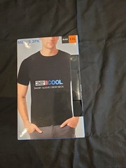 32 Degrees Cool Men’s 3PK Quick Dry Stretch Crew Neck T-Shirts Black XXL