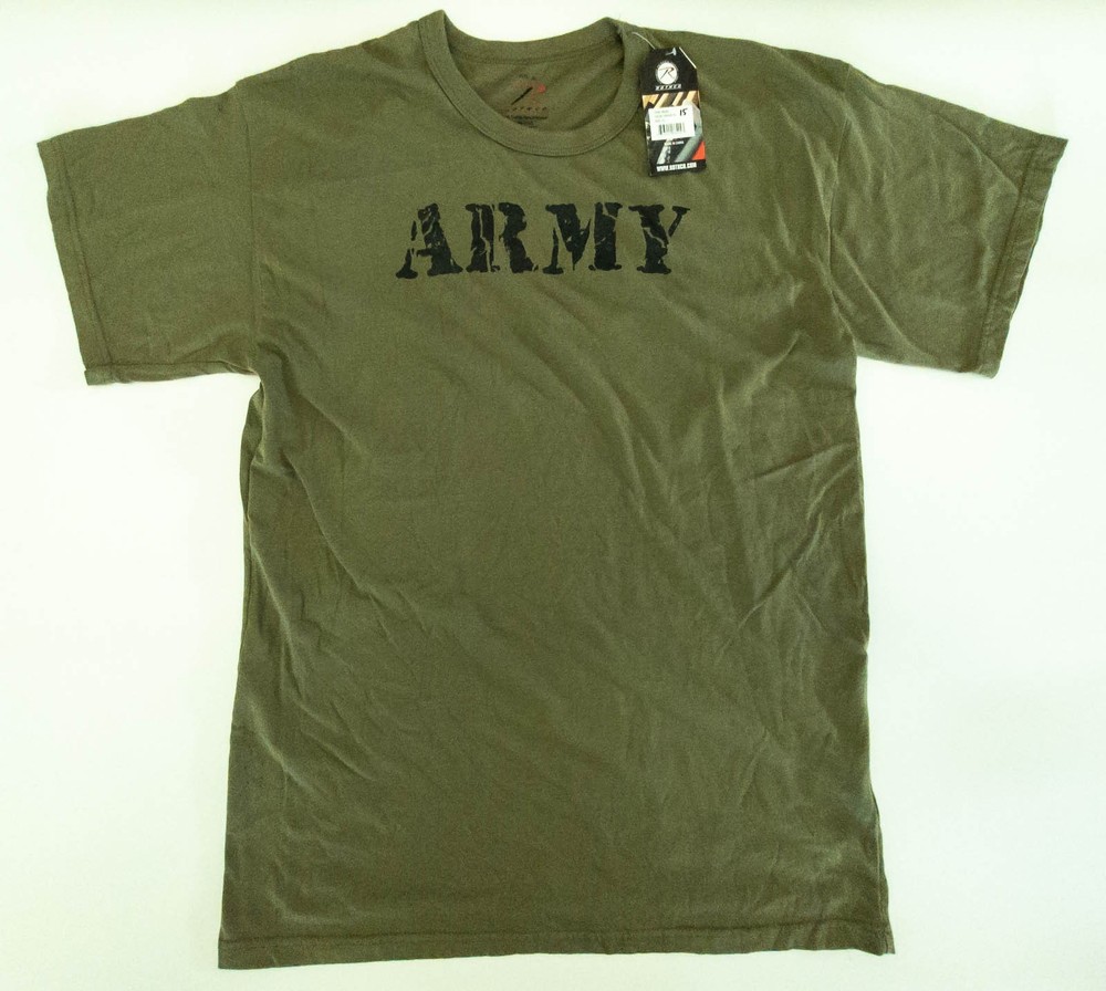 NEW Rothco Solid T-Shirt Army Green Military Short Sleeve 60/40 66400 XL w tags