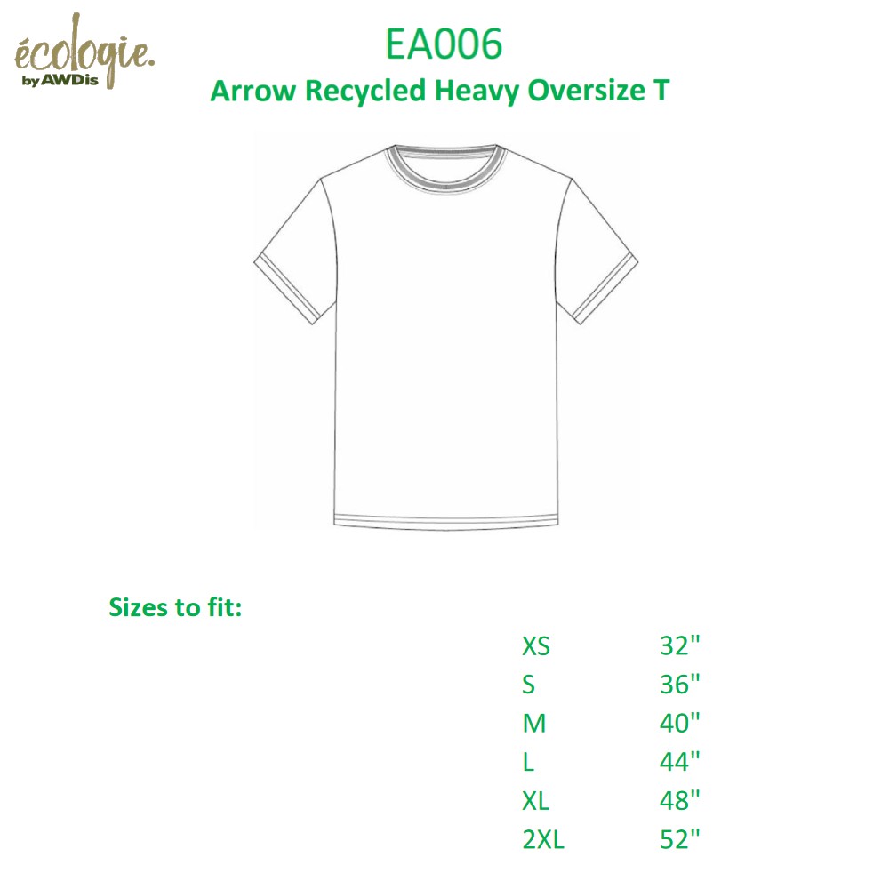 AWDis Ecologie Arrow recycled heavy oversized tee gallery