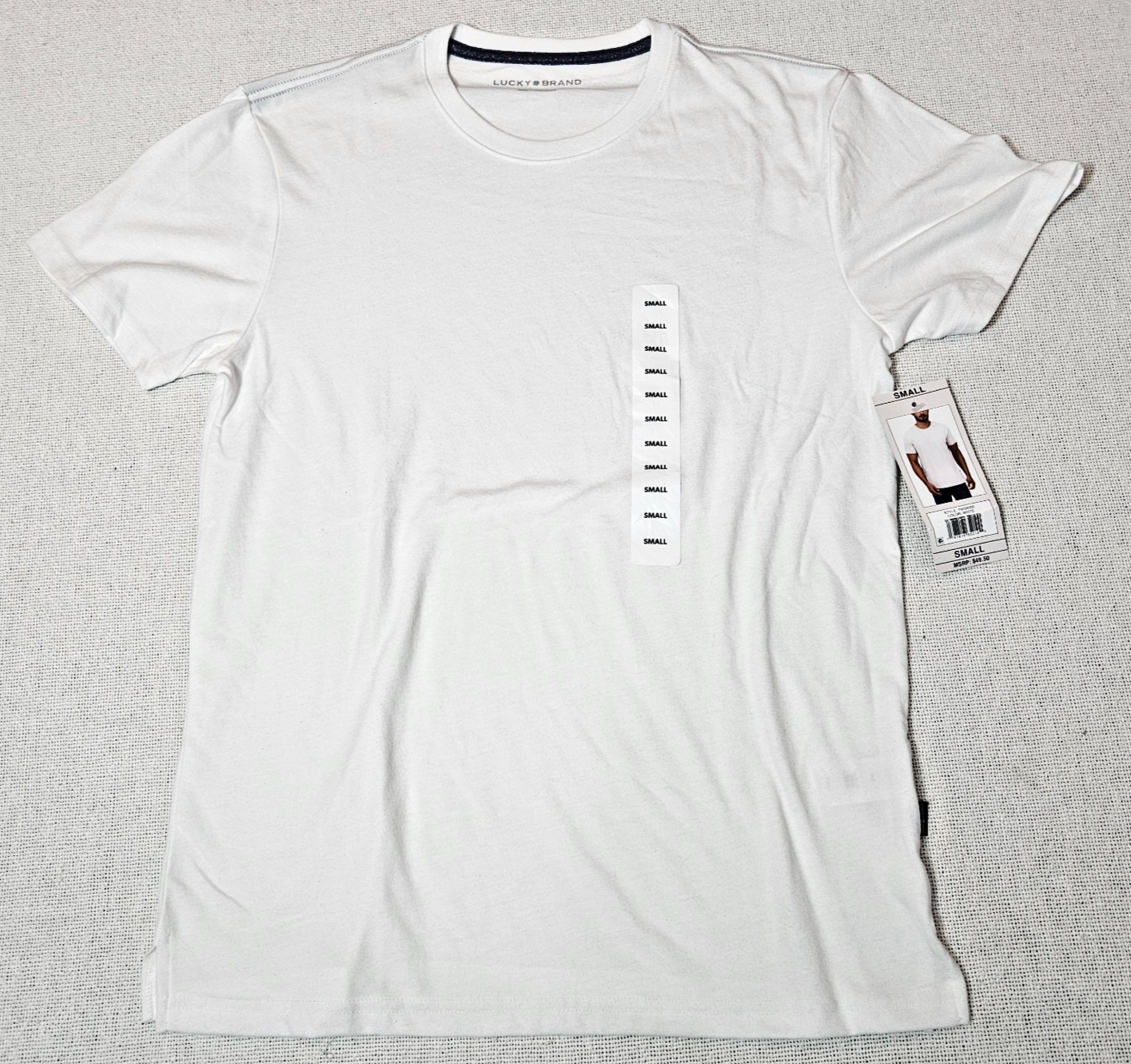 T-Shirt White Short Sleeve Ultra Soft Fit Men Small By Lucky Brand Retails 49.50 gallery