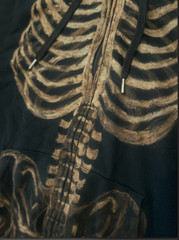 skeleton bleach design black zipup size large one of a kind