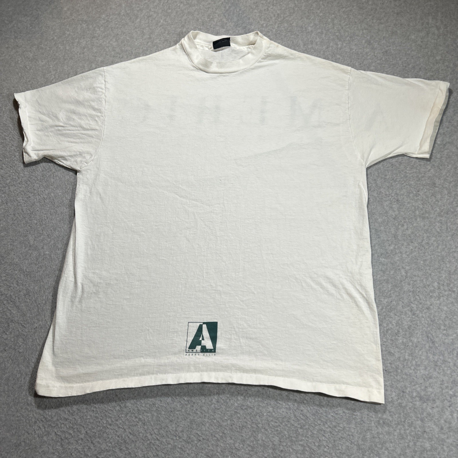 VTG 90s Perry Ellis America Double Sided Big Spell Out Shirt – Mens Large L