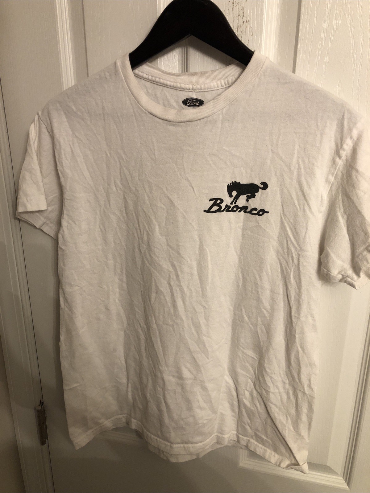 Ford Bronco “Blaze A Bronco Trail…” Size Mens Medium White Graphic Tee. Cotton