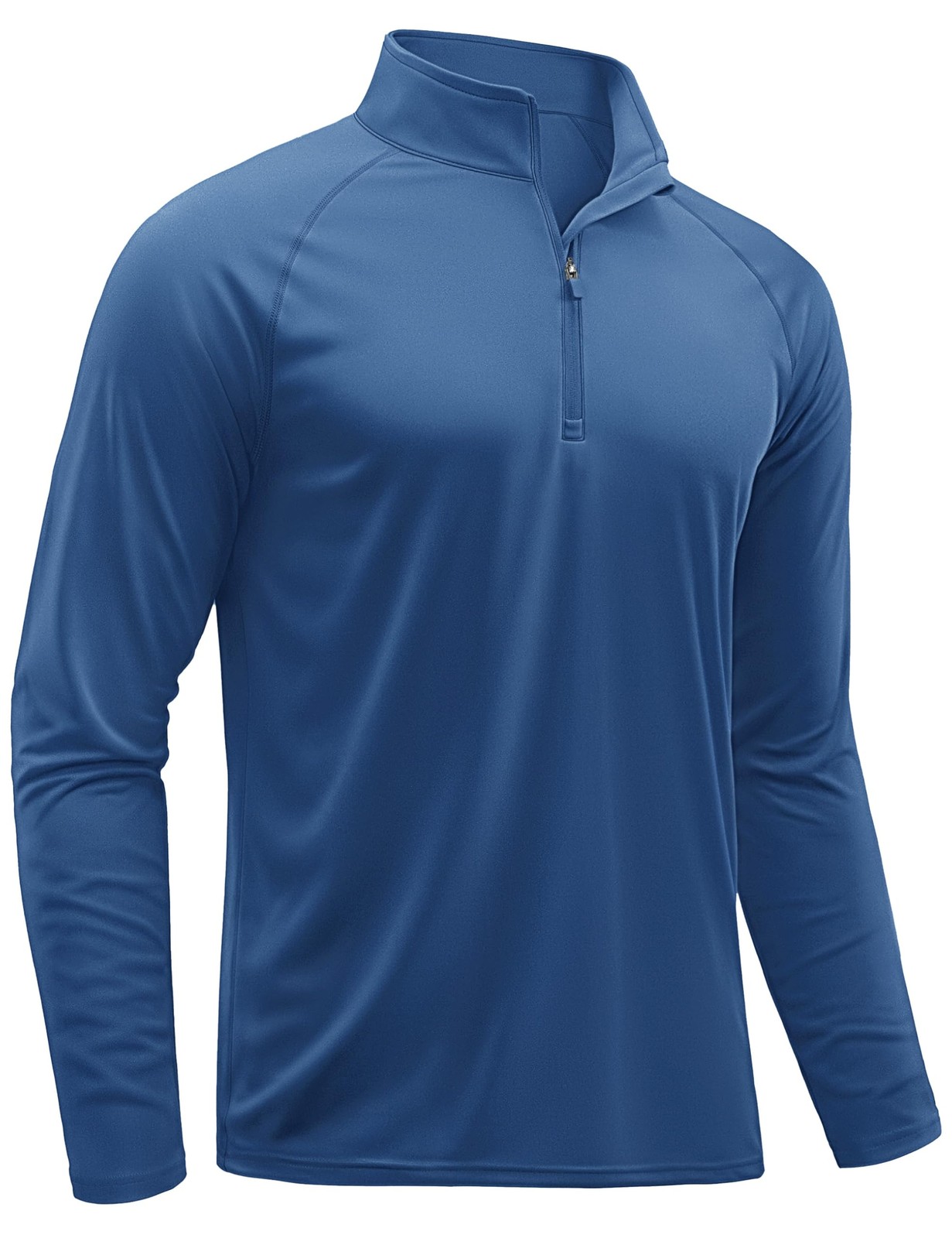 TACVASEN Sun Protection Shirts for Men Long Sleeve 1/4 Medium, #01blue Grey