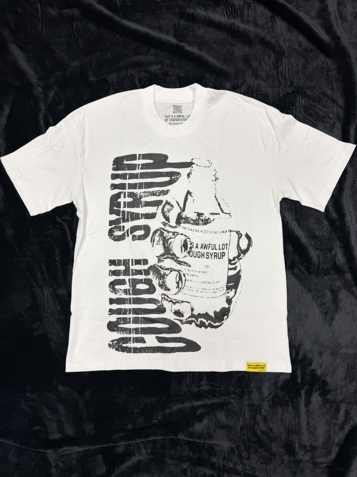 White Warning T-Shirt That’s a Awful Lot of Cough Syrup, Size M