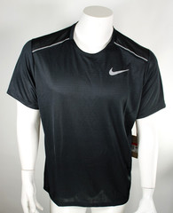 NIKE Dri-Fit Running Men LRG Black / Reflective Silver Logo Short Sleeve T-Shirt