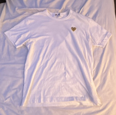 Comme des Garçons PLAY Heart Logo White Cotton Crew Neck T-Shirt Men’s XL
