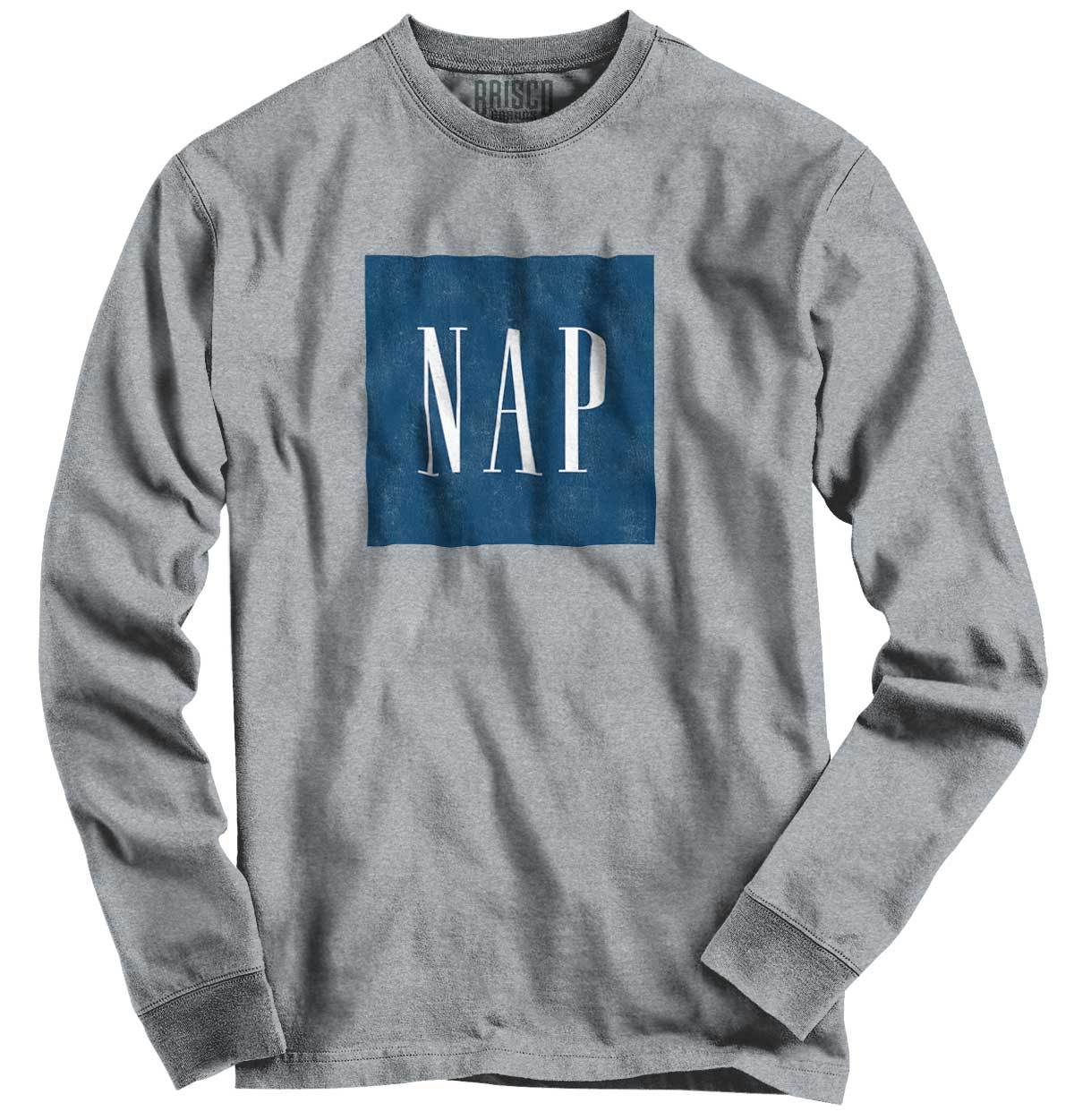Nap Gap Cute Confident Funny Gym Workout Long Sleeve Tshirt for Men or Women gallery