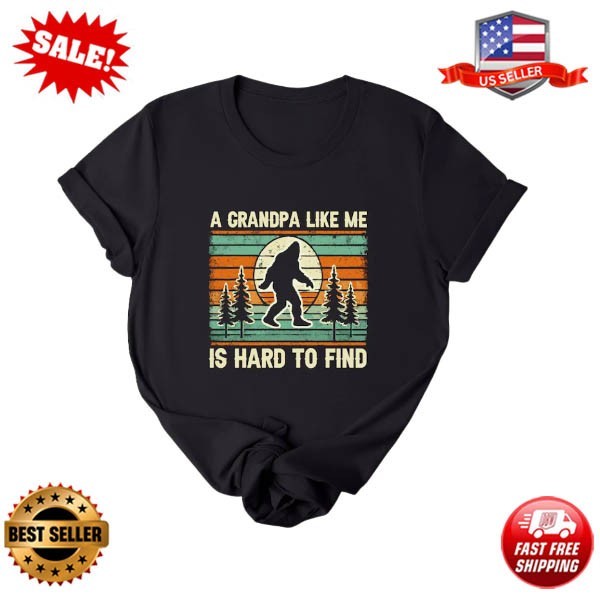 Grandpa Bigfoot T-Shirt: Retro Sasquatch Funny Tee