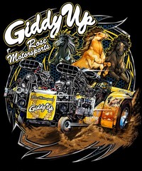 Giddy Up Super Modified Tractor Pulling Shirt Rose Motorsports Racing Tee