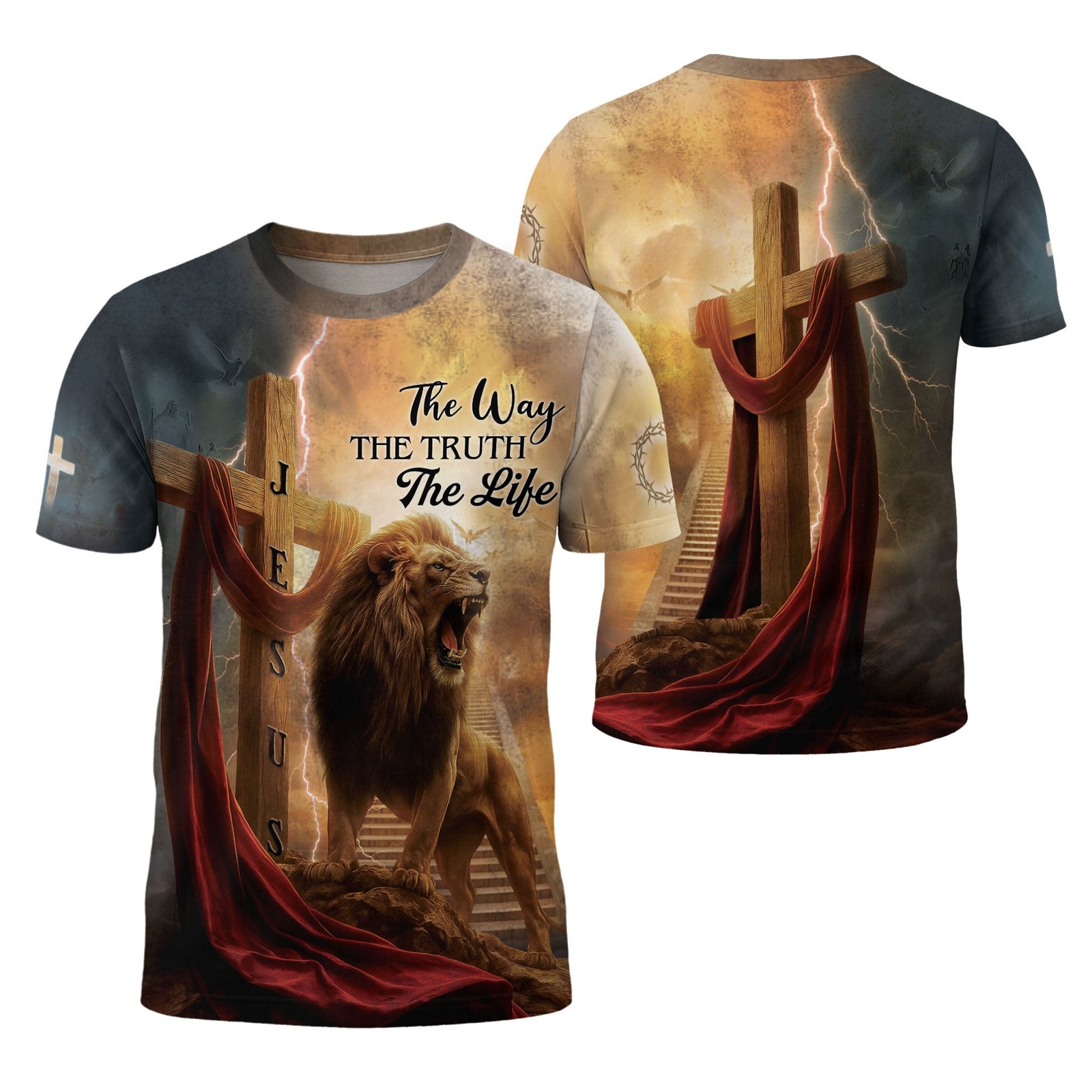 The Lion's Roar In The Storm The Way The Truth The Life T-Shirt Full Size S-5XL gallery